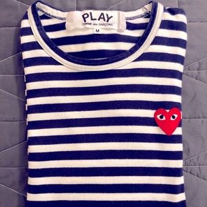 LongSleeve Striped Comme Des Garçons Play T-Shirt